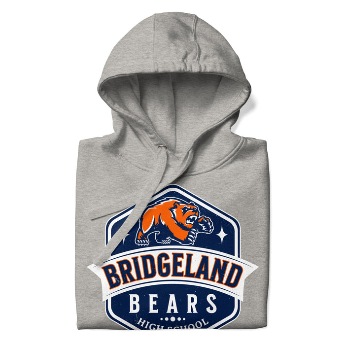 Neatly folded view of Bridgeland High School Bears Premium Grey Hoodie 209