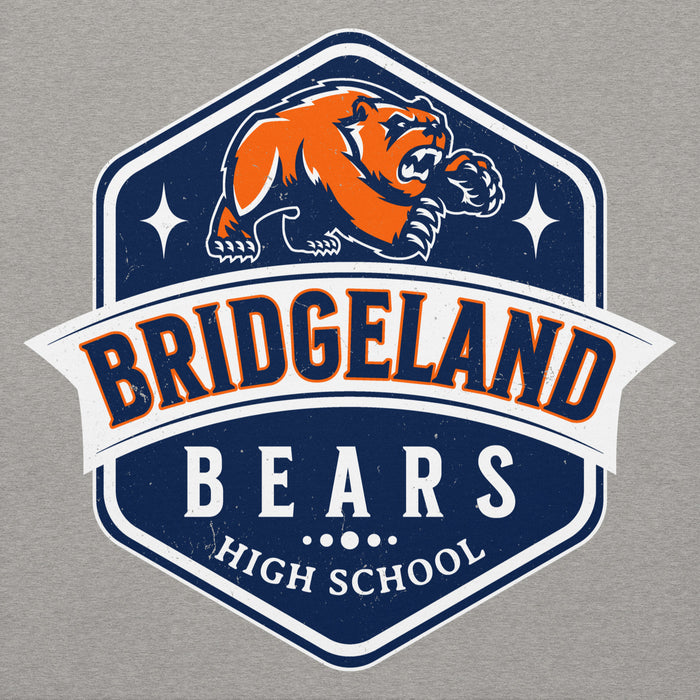 Close-up view of Bridgeland High School Bears Premium Grey Hoodie 209