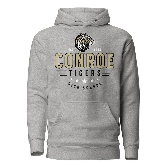 Conroe High School Tigers Carbon Grey Premium Unisex Hoodie 217