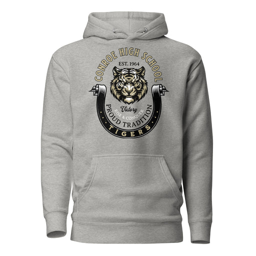 Conroe High School Tigers Carbon Grey Premium Unisex Hoodie 229