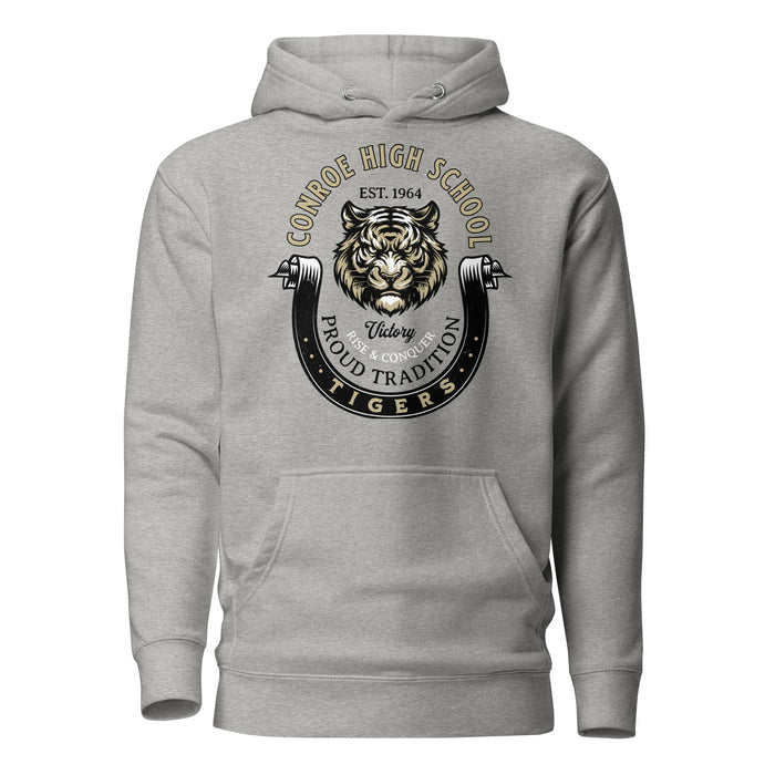 Conroe High School Tigers Carbon Grey Premium Unisex Hoodie 229