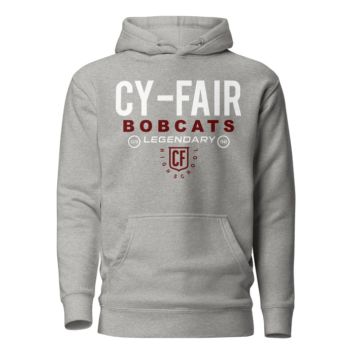 Cy-Fair High School Bobcats Carbon Grey Premium Unisex Hoodie 003