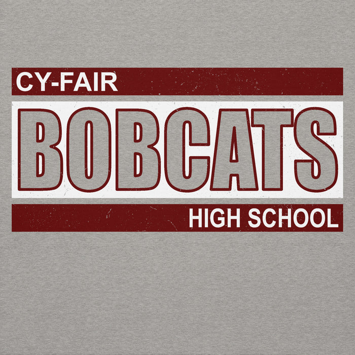 Close-up view of Cy-Fair High School Bobcats Carbon Grey Premium Unisex Hoodie 098