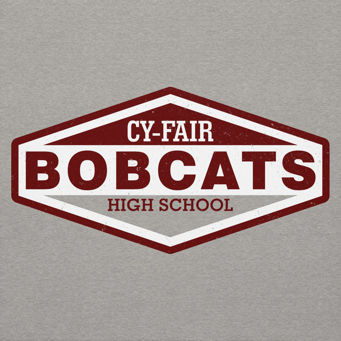 Close-up view of Cy-Fair High School Bobcats Carbon Grey Premium Unisex Hoodie 009