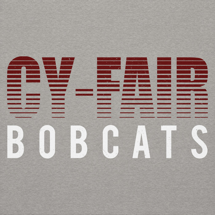 Close-up view of Cy-Fair High School Bobcats Carbon Grey Premium Unisex Hoodie 024