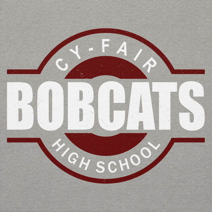 Close-up view of Cy-Fair High School Bobcats Carbon Grey Premium Unisex Hoodie 011