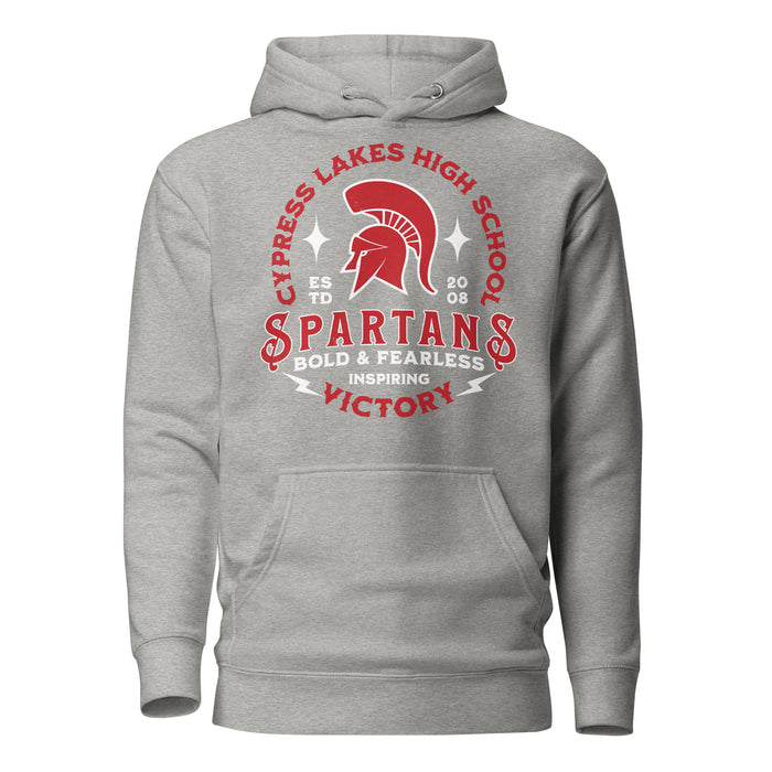 Cypress Lakes High School Spartans Heather Grey Premium Unisex Hoodie 206
