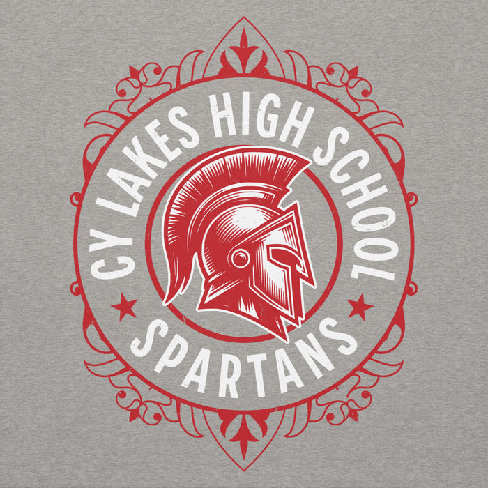 Close-up view of Cypress Lakes High School Spartans Heather Grey Premium Unisex Hoodie 227