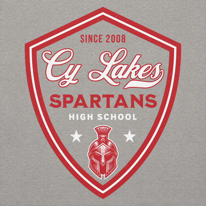 Close-up view of Cypress Lakes High School Spartans Heather Grey Premium Unisex Hoodie 225
