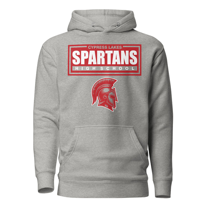 Cypress Lakes High School Spartans Heather Grey Premium Unisex Hoodie 049