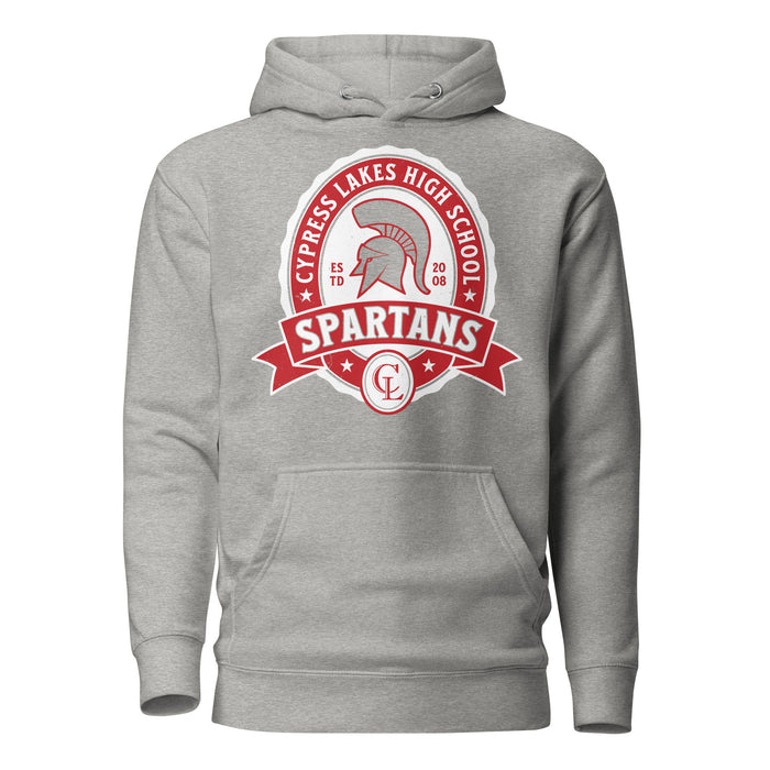 Cypress Lakes High School Spartans Heather Grey Premium Unisex Hoodie 212