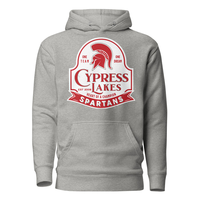 Cypress Lakes High School Spartans Heather Grey Premium Unisex Hoodie 219