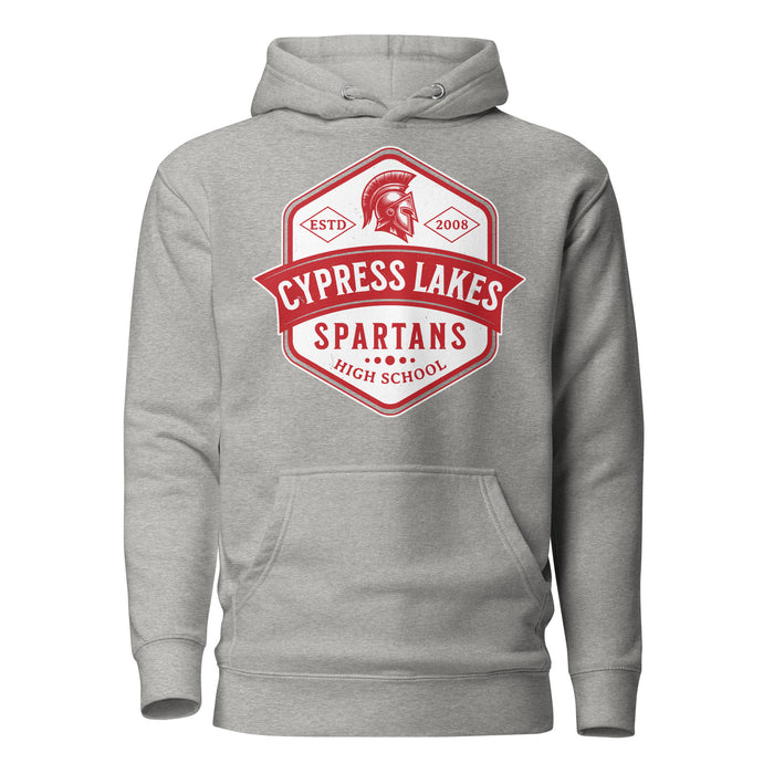 Cypress Lakes High School Spartans Heather Grey Premium Unisex Hoodie 209