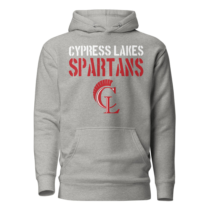 Cypress Lakes High School Spartans Heather Grey Premium Unisex Hoodie 017