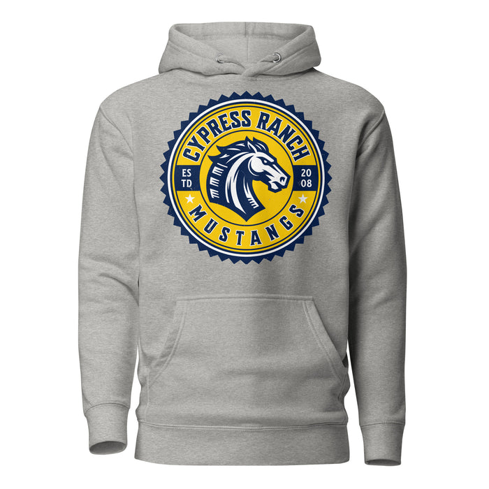 Cypress Ranch High School Mustangs Heather Grey Premium Unisex Hoodie 203