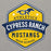 Close-up view of Cypress Ranch High School Mustangs Heather Grey Premium Unisex Hoodie 209