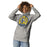 Woman wearing Cypress Ranch High School Mustangs Heather Grey Premium Unisex Hoodie 220