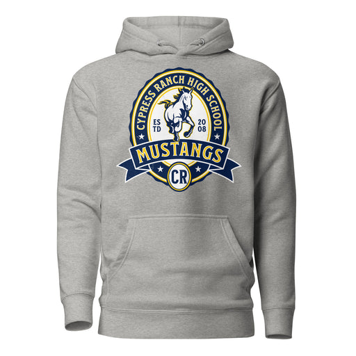 Cypress Ranch High School Mustangs Heather Grey Premium Unisex Hoodie 212