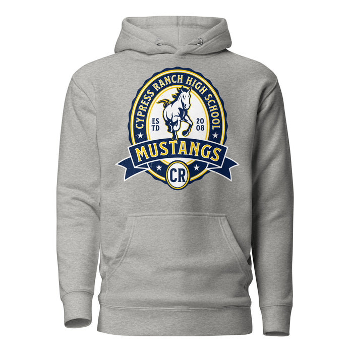 Cypress Ranch High School Mustangs Heather Grey Premium Unisex Hoodie 212