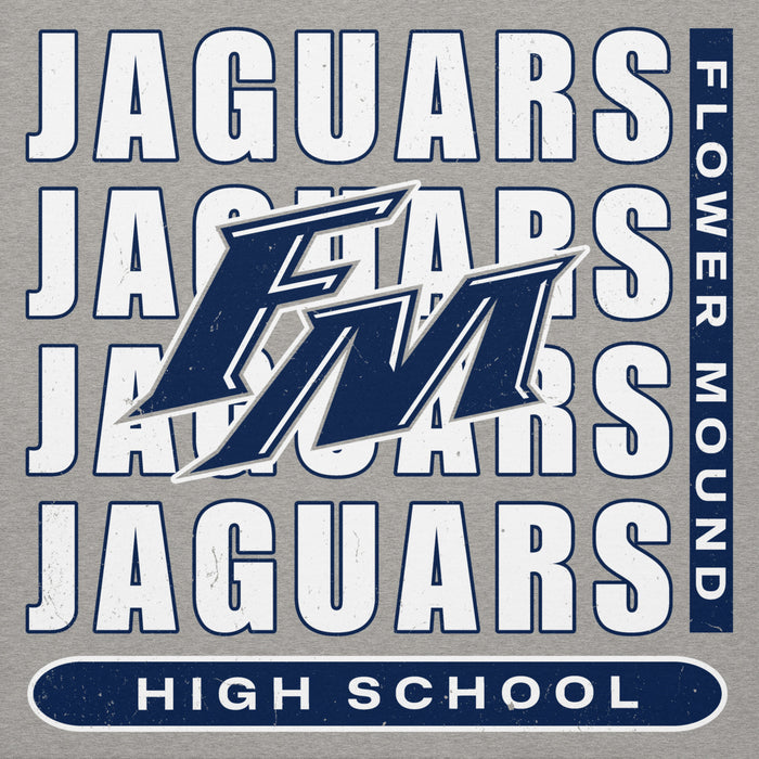 Close-up view of Flower Mound High School Jaguars Carbon Grey Premium Hoodie 235