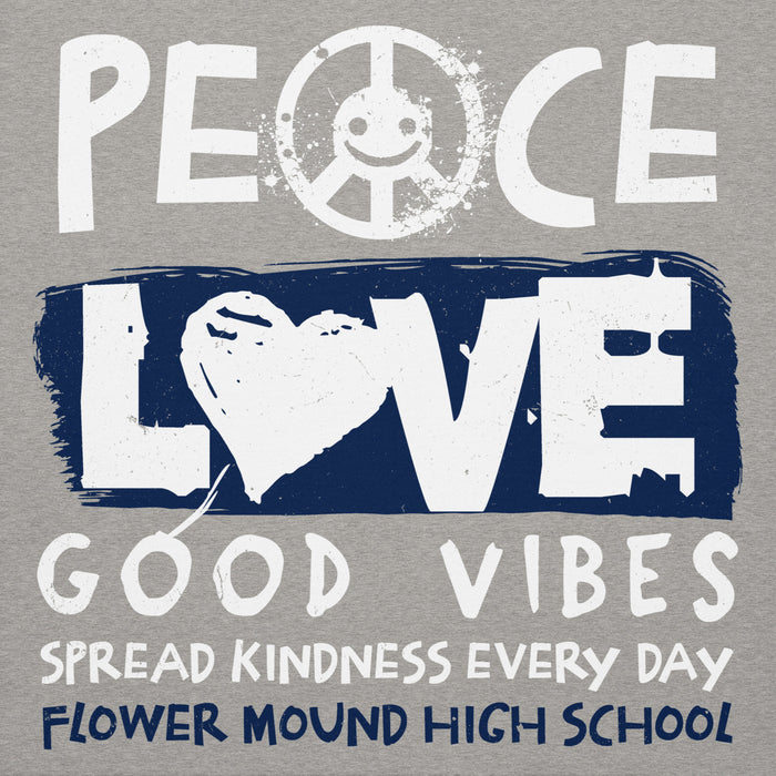 Close-up view of Flower Mound High School Jaguars Carbon Grey Premium Hoodie 240