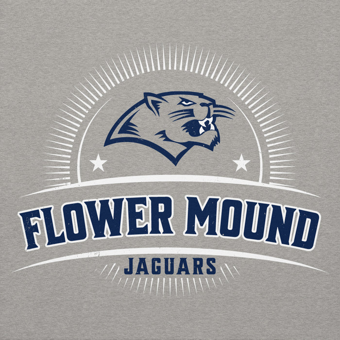 Close-up view of Flower Mound High School Jaguars Carbon Grey Premium Hoodie 221