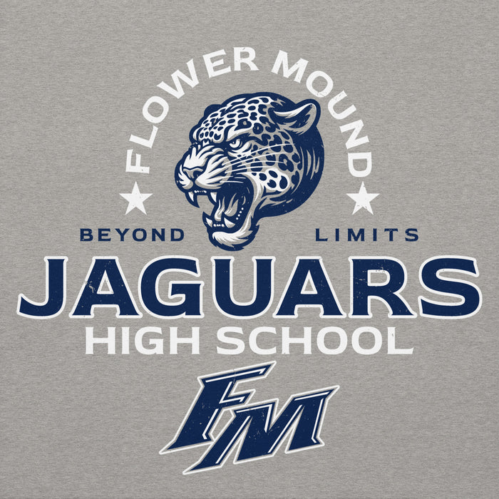 Close-up view of Flower Mound High School Jaguars Navy Blue Premium Hoodie 222
