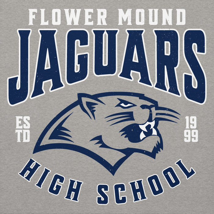 Close-up view of Flower Mound High School Jaguars Navy Blue Premium Hoodie 213