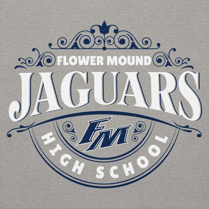 Close-up view of Flower Mound High School Jaguars Navy Blue Premium Hoodie 211