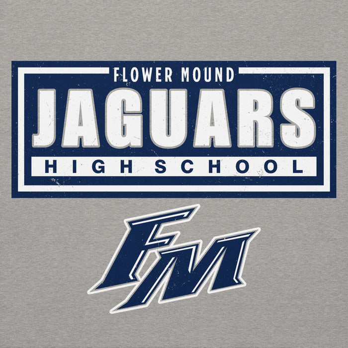 Close-up view of Flower Mound High School Jaguars Navy Blue Premium Hoodie 049