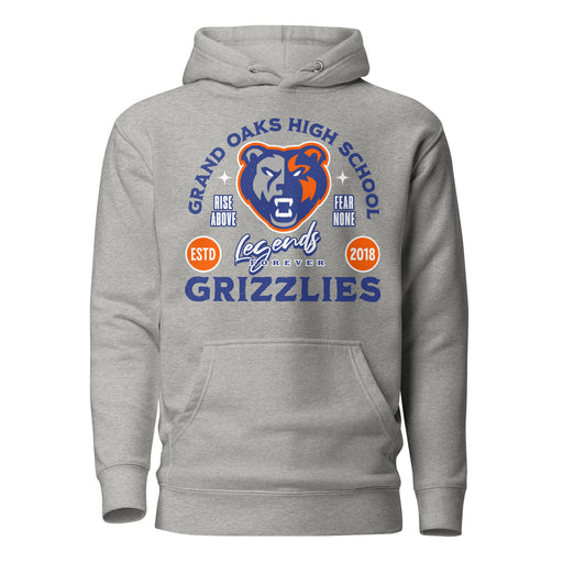 Grand Oaks High School Grizzlies Carbon Grey Premium Unisex Hoodie 208