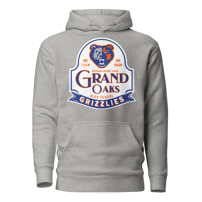 Grand Oaks High School Grizzlies Carbon Grey Premium Unisex Hoodie 219