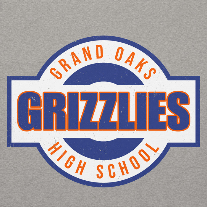 Close-up view of Grand Oaks High School Grizzlies Carbon Grey Premium Unisex Hoodie 011