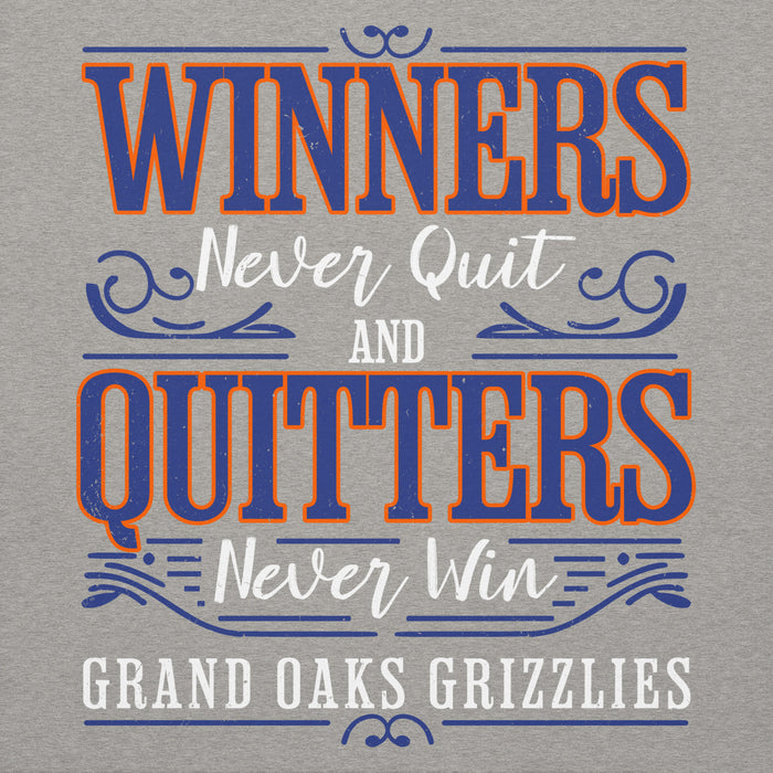 Close-up view of Grand Oaks High School Grizzlies Carbon Grey Premium Unisex Hoodie 237