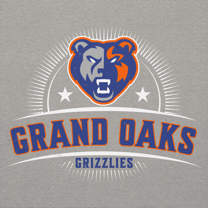 Close-up view of Grand Oaks High School Grizzlies Carbon Grey Premium Unisex Hoodie 221
