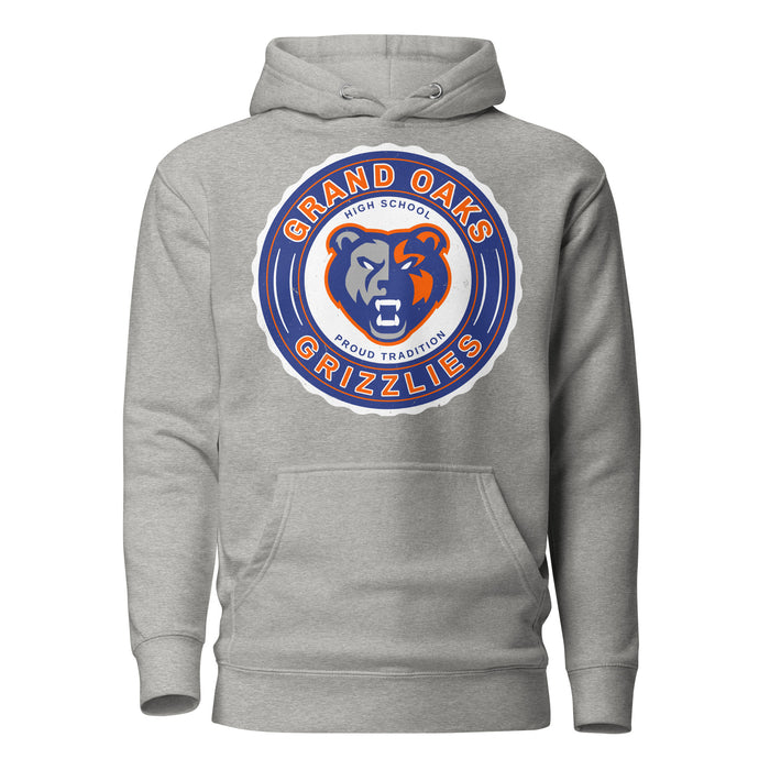 Grand Oaks High School Grizzlies Carbon Grey Premium Unisex Hoodie 216