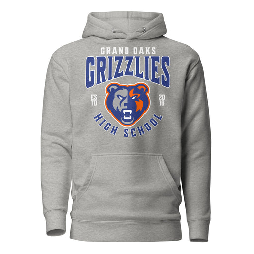 Grand Oaks High School Grizzlies Carbon Grey Premium Unisex Hoodie 213