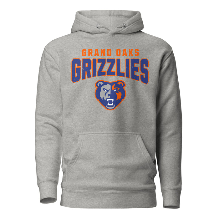 Grand Oaks High School Grizzlies Carbon Grey Premium Unisex Hoodie 034
