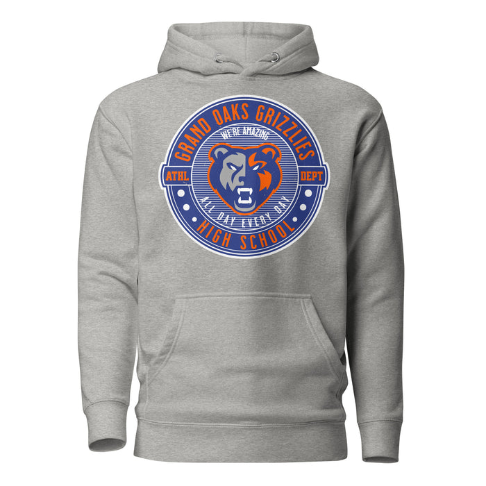Grand Oaks High School Grizzlies Carbon Grey Premium Unisex Hoodie 224