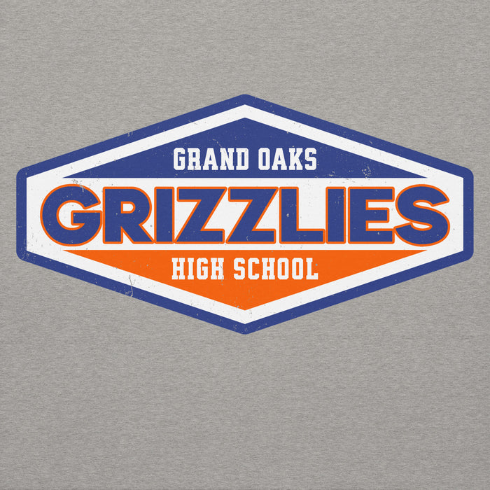Close-up view of Grand Oaks High School Grizzlies Carbon Grey Premium Unisex Hoodie 009
