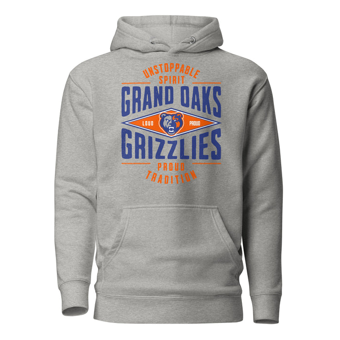 Grand Oaks High School Grizzlies Carbon Grey Premium Unisex Hoodie 210