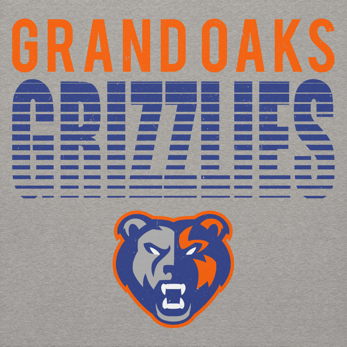 Close-up view of Grand Oaks High School Grizzlies Carbon Grey Premium Unisex Hoodie 024