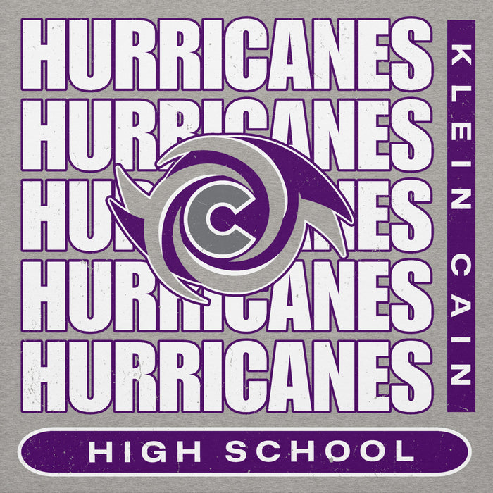 Close-up view of Klein Cain High School Hurricanes Carbon Grey Premium Unisex Hoodie 235
