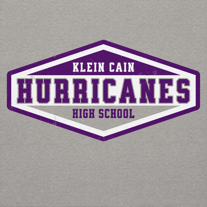 Close-up view of Klein Cain High School Hurricanes Carbon Grey Premium Unisex Hoodie 009