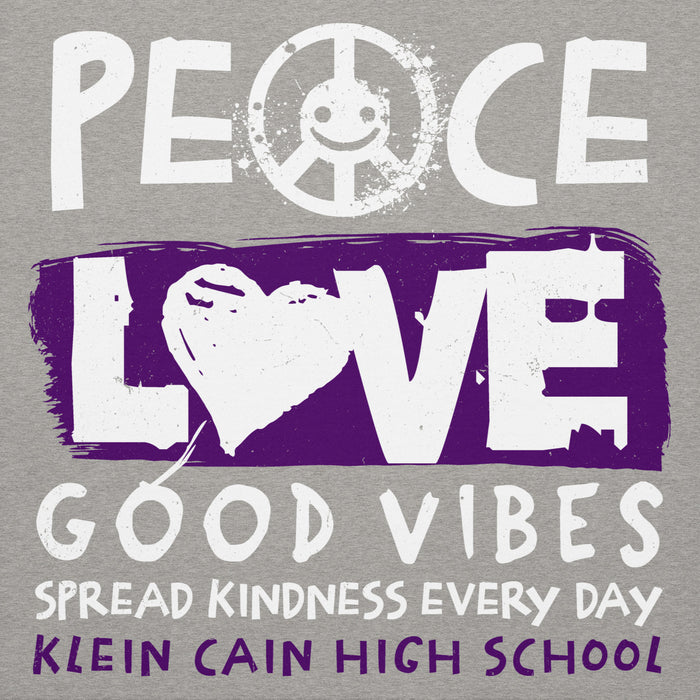 Close-up view of Klein Cain High School Hurricanes Carbon Grey Premium Unisex Hoodie 240