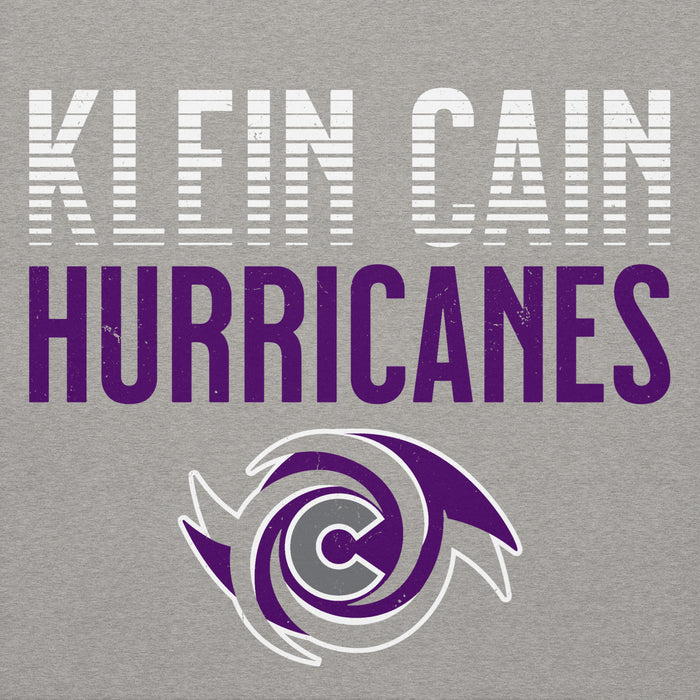 Close-up view of Klein Cain High School Hurricanes Carbon Grey Premium Unisex Hoodie 024