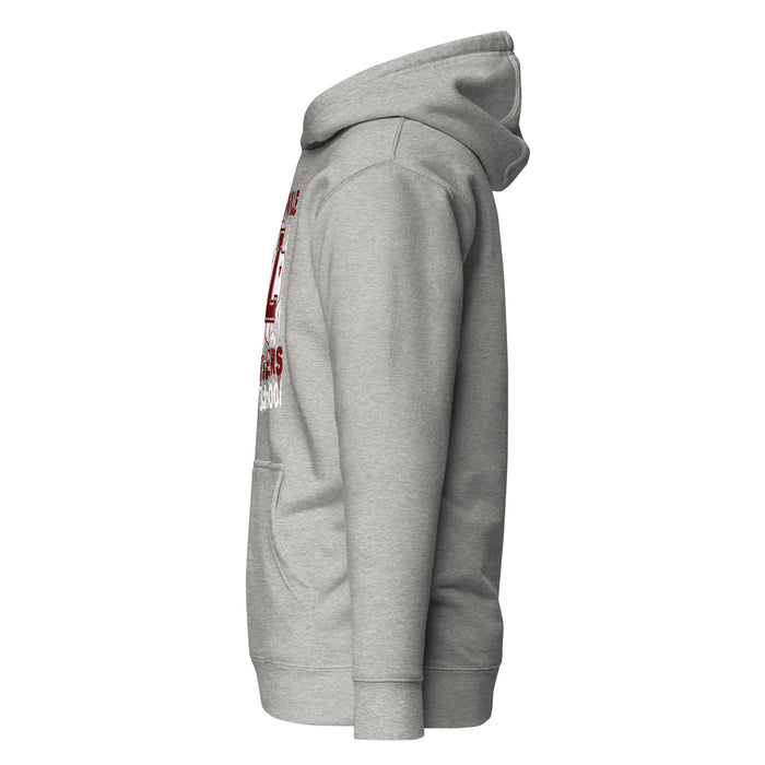 Side view of Lewisville High School Farmers Grey Premium Unisex Hoodie 205