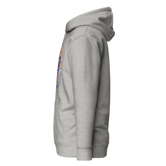 Side view of Grand Oaks High School Grizzlies Carbon Grey Premium Unisex Hoodie 201