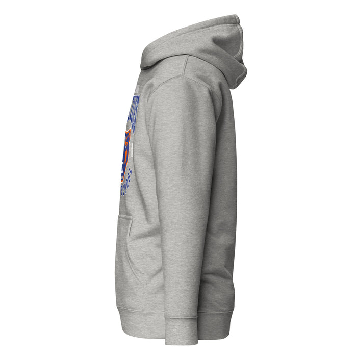 Side view of Grand Oaks High School Grizzlies Carbon Grey Premium Unisex Hoodie 213