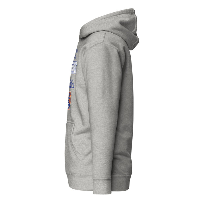 Side view of Grand Oaks High School Grizzlies Carbon Grey Premium Unisex Hoodie 034